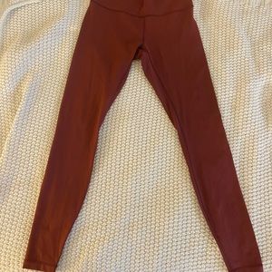 Lululemon Wunder Under 28 inch legging- wine red- size 6
